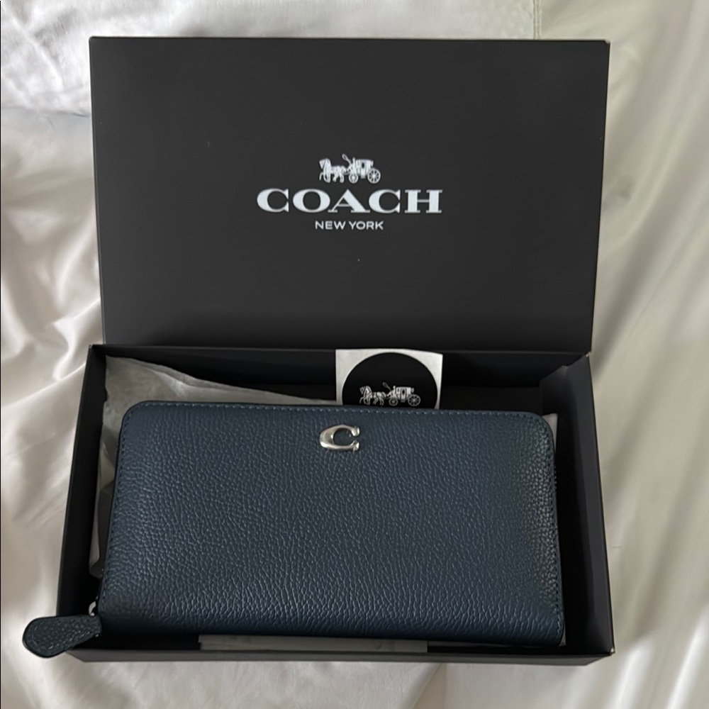 Coach Blue Leather Wallet